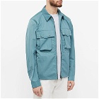 Belstaff Men's Tactical Ripple Shell Overshirt in Faded Teal