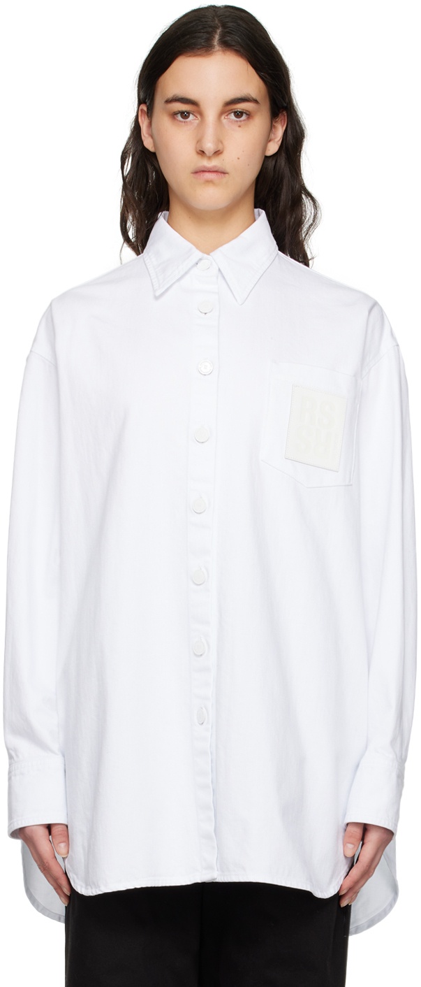 Photo: Raf Simons White Spread Collar Denim Shirt
