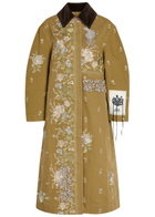 Erdem Embroidered and Embellished Denim Overcoat Camel