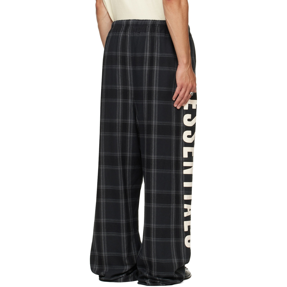 Fear of God ESSENTIALS Black & Gray Flannel Lounge Pants
