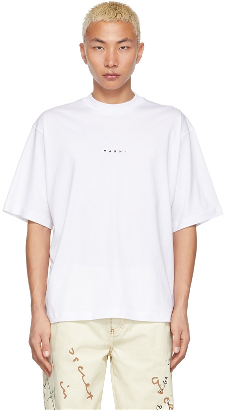 Photo: Marni White Logo Print T-Shirt