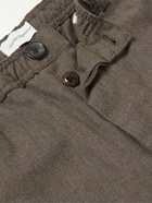 Oliver Spencer - Wool and Cotton-Blend Flannel Trousers - Brown
