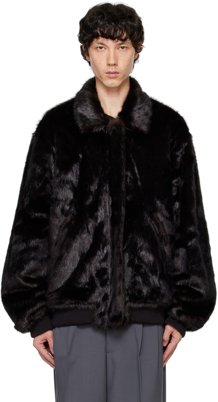 The Frankie Shop Brown Scott Faux-Fur Bomber Jacket