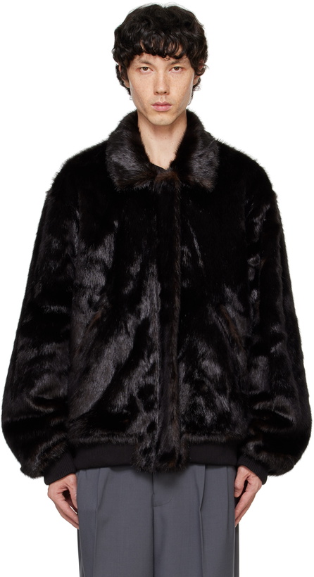 Photo: The Frankie Shop Brown Scott Faux-Fur Bomber Jacket