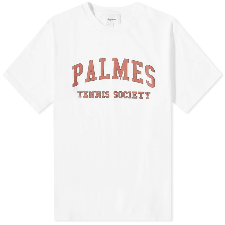Photo: Palmes Men's Ivan Collegate T-Shirt in White