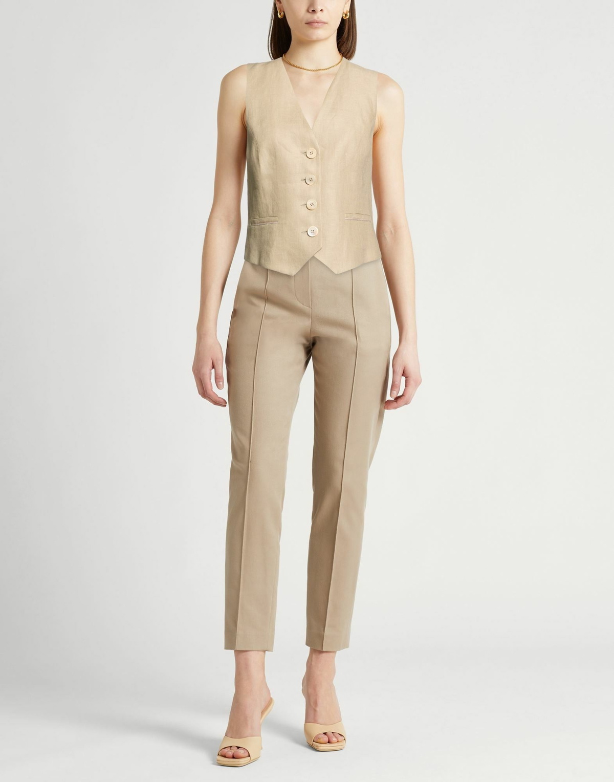 Peserico Womens Tailored Vest Khaki