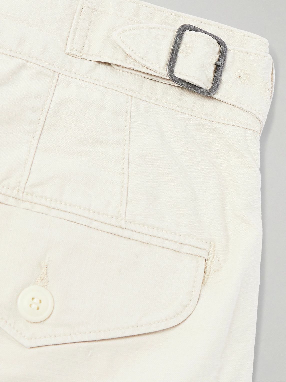 RRL - Hawkes Straight-Leg Pleated Cotton-Twill Shorts - Neutrals
