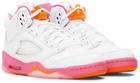 Nike Jordan Kids White & Pink Air Jordan 5 Retro Big Kids Sneakers