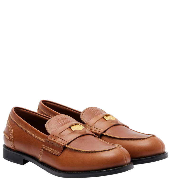 Photo: Miu Miu Leather penny loafers