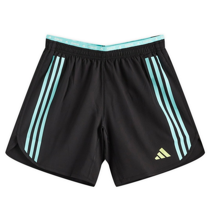 Photo: Adidas Men's OTR E 3 Stripe Short in Black/Flash Aqua