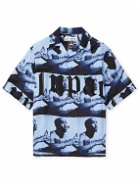 Wacko Maria - Tupac Camp-Collar Printed Satin Shirt - Blue
