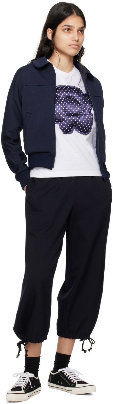 Comme des Garçons Girl Navy Zip-Up Bomber Jacket