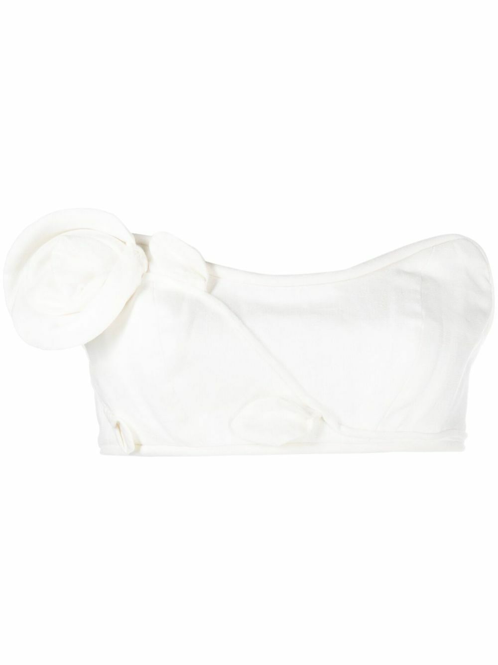 ZIMMERMANN White Matchmaker Rose-Appliqué Crop Top