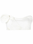 ZIMMERMANN White Matchmaker Rose-Appliqué Crop Top