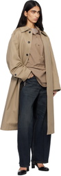 TONYWACK Beige Single-Breasted Trench Coat