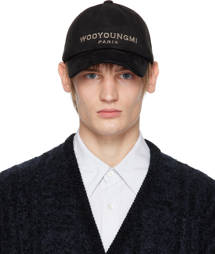 Photo: WOOYOUNGMI Black Embroidered Ball Cap