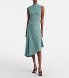 Alaïa Ray asymmetric virgin wool midi dress