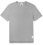 Thom Browne - Grosgrain-Trimmed Cotton-Piqué T-Shirt - Men - Gray