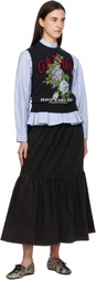 GANNI Grey Rose Wool Vest