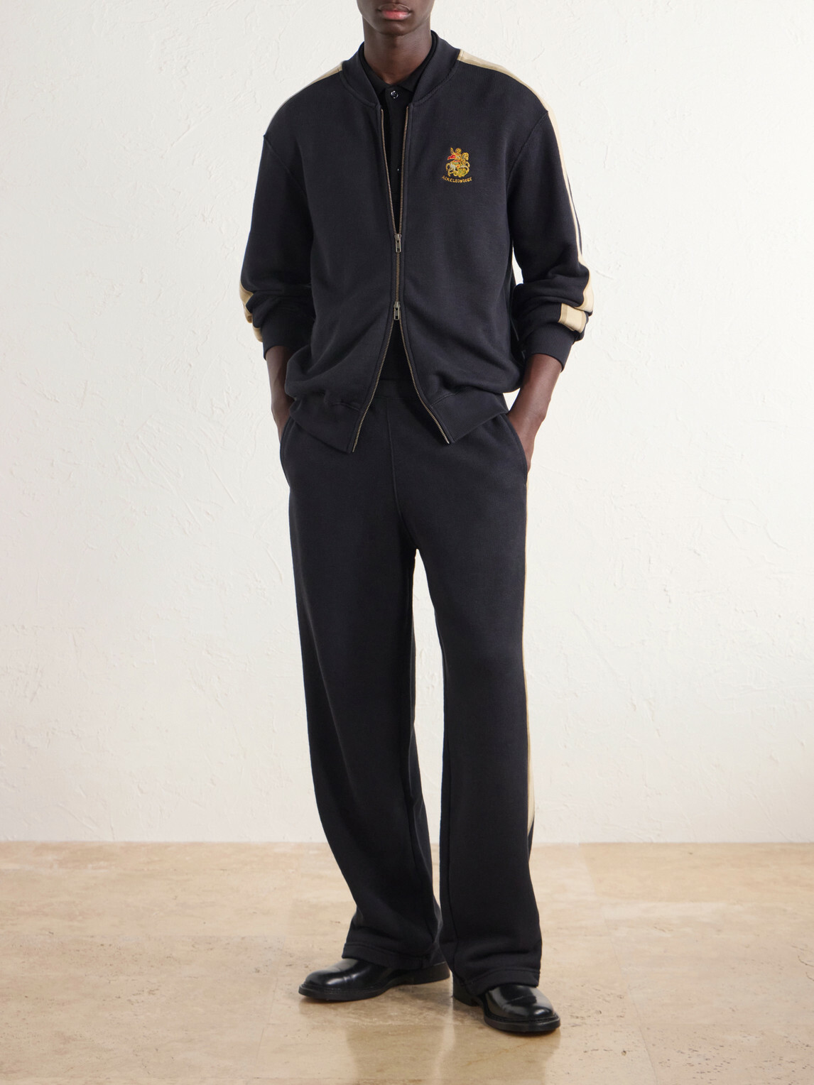 Aimé Leon Dore - Straight-Leg Striped Cotton Sweatpants - Black