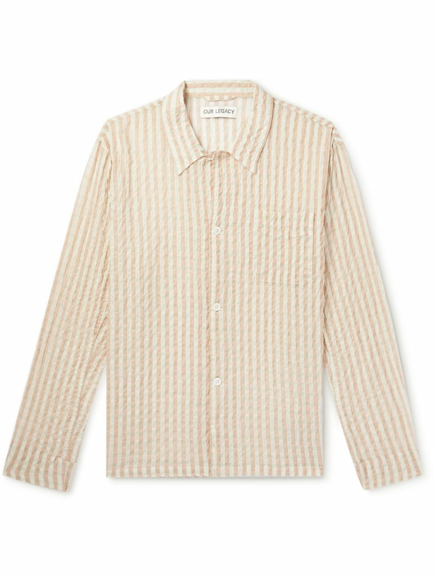 Photo: Our Legacy - Box Checked Cotton-Blend Seersucker Shirt - White