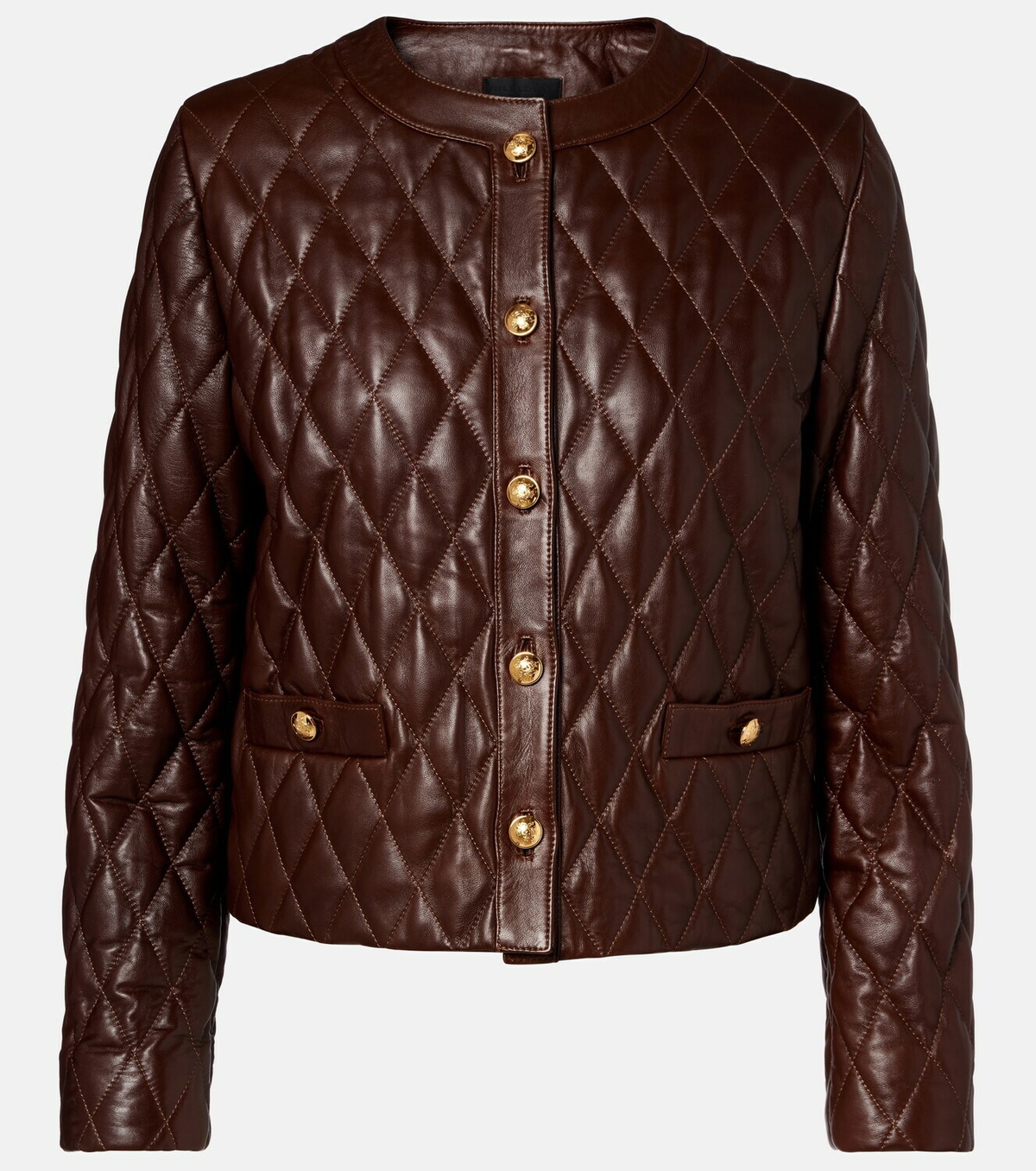 Nili Lotan Amy cropped quilted leather jacket