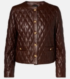 Nili Lotan Amy cropped quilted leather jacket