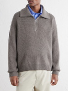 FRAME - Wool Half-Zip Sweater - Gray