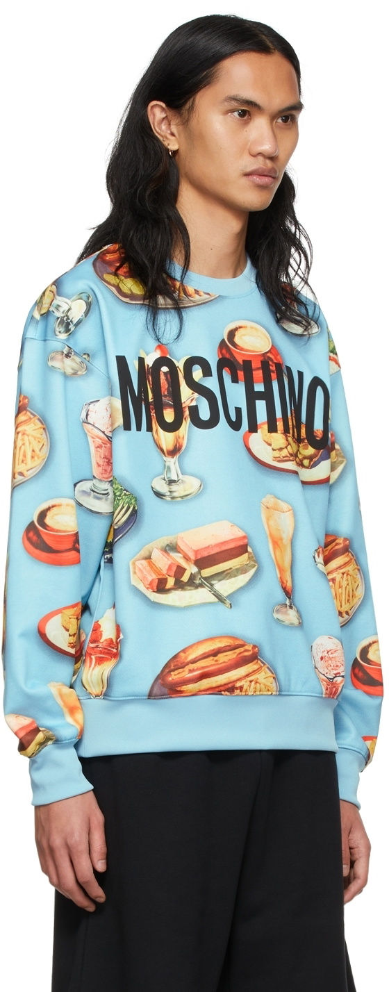 Moschino Blue Food Print Sweatshirt Moschino