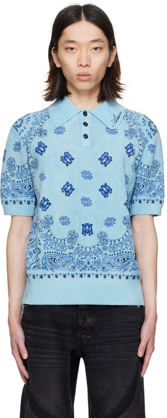 Photo: AMIRI Blue Bandana Polo