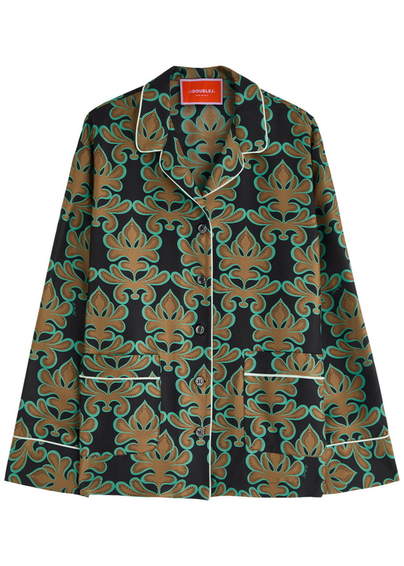 Photo: LA Double J Pajama Printed Silk-satin Shirt Multicoloured