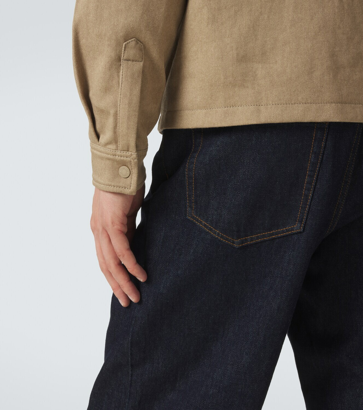 Moncler Leather-trimmed cotton jacket