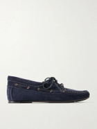 Manolo Blahnik - Marino Suede Boat Shoes - Blue
