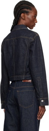 Victoria Beckham Navy Cropped Denim Jacket
