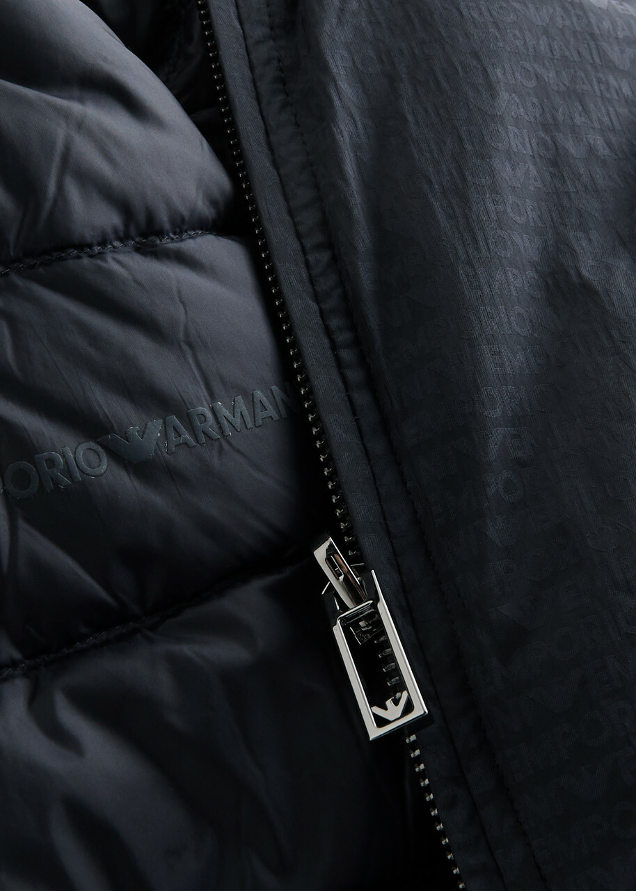 Emporio Armani Logo Reversible Nylon Bomber Jacket Navy