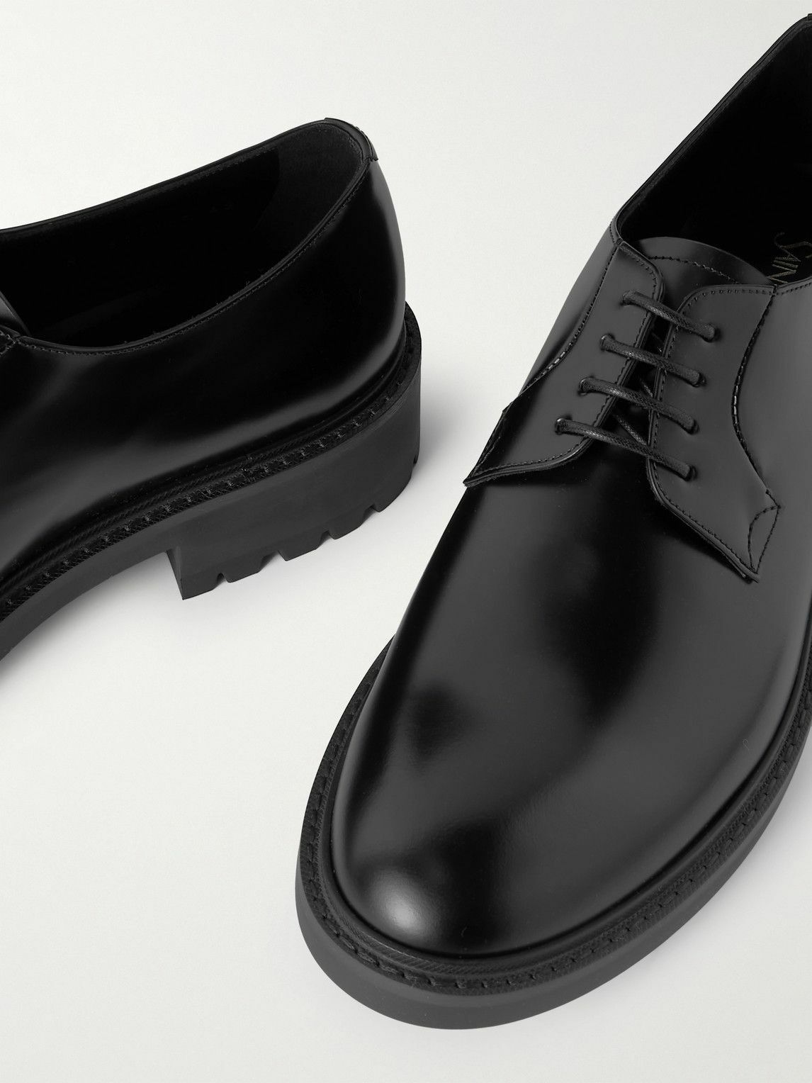 SAINT LAURENT - Antoine Leather Derby Shoes - Black