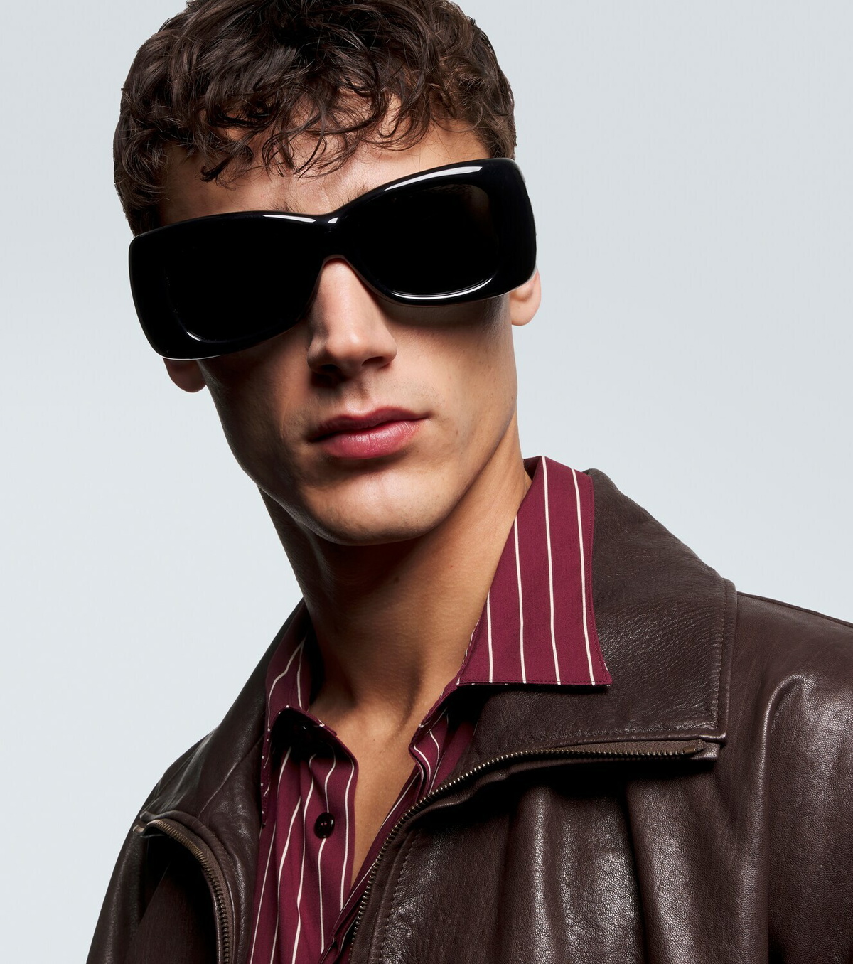NEW Saint Laurent SL901 Howl Oversized Mask Brown Sunglasses Saint Laurent SL 901 Howl square sunglasses Saint Laurent main image 4