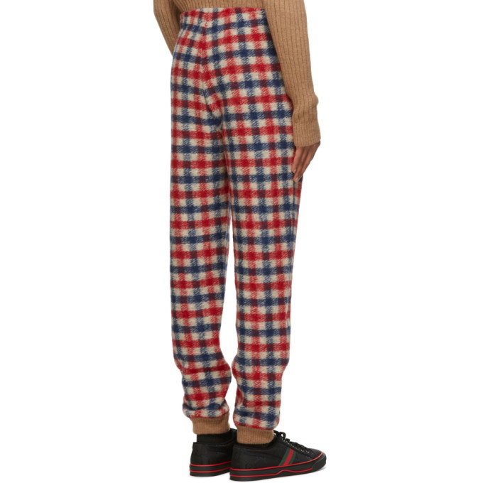 Gucci Red and Blue Wool Check Lounge Pants Gucci