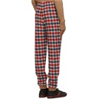 Gucci Red and Blue Wool Check Lounge Pants