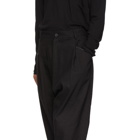 Isabel Benenato Black Linen and Wool Trousers