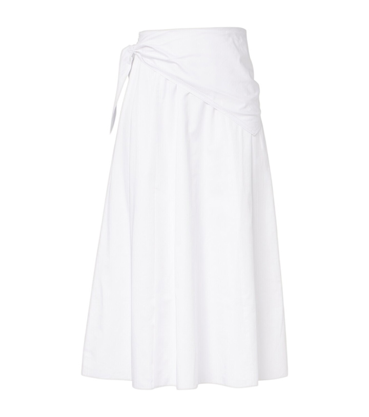 Photo: Vince Scarf-detail cotton poplin midi skirt