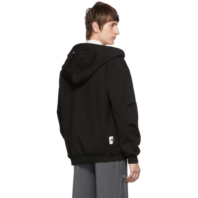 ADER ERROR ストーンロゴ　フーディー 黒 ADER error Black Stone Zip-Up Hoodie ADER error