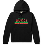 Gucci - Logo-Print Loopback Cotton-Jersey Hoodie - Black