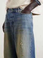 424 - Big Daddy Wide-Leg Distressed Jeans - Blue