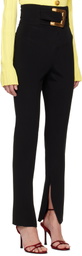 Balmain Black Stretch Belt Trousers