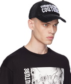 Versace Jeans Couture Black Gothic Embroidered Logo Cap