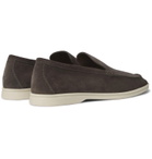 Loro Piana - Summer Walk Suede Loafers - Gray