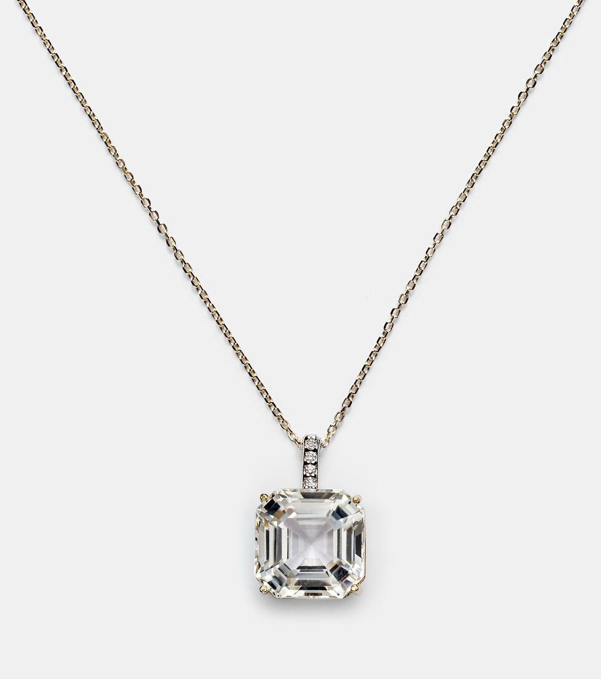 Mateo 14kt gold necklace with topaz and diamonds