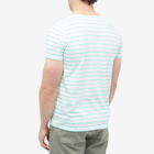 Armor-Lux Men's 53842 Stripe T-Shirt in Milk/Mint Green