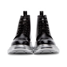 Alexander McQueen Black and Silver Lace-Up Boots